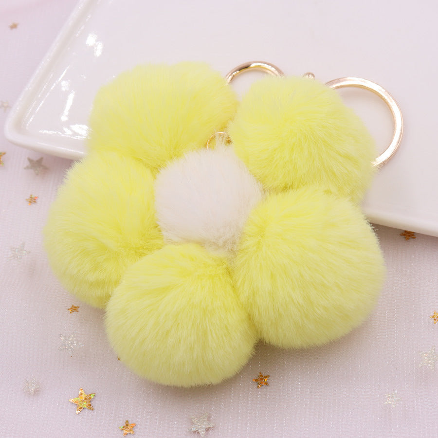 Wholesale Plush Flower Ball Keychains